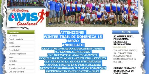 WInter Trail Vogogna: gara annullata